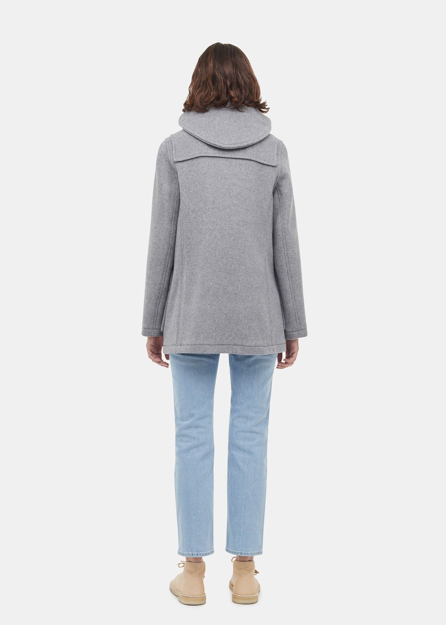 Women's Freda Short Slim Fit Duffle Coat FC Silver - Image 4