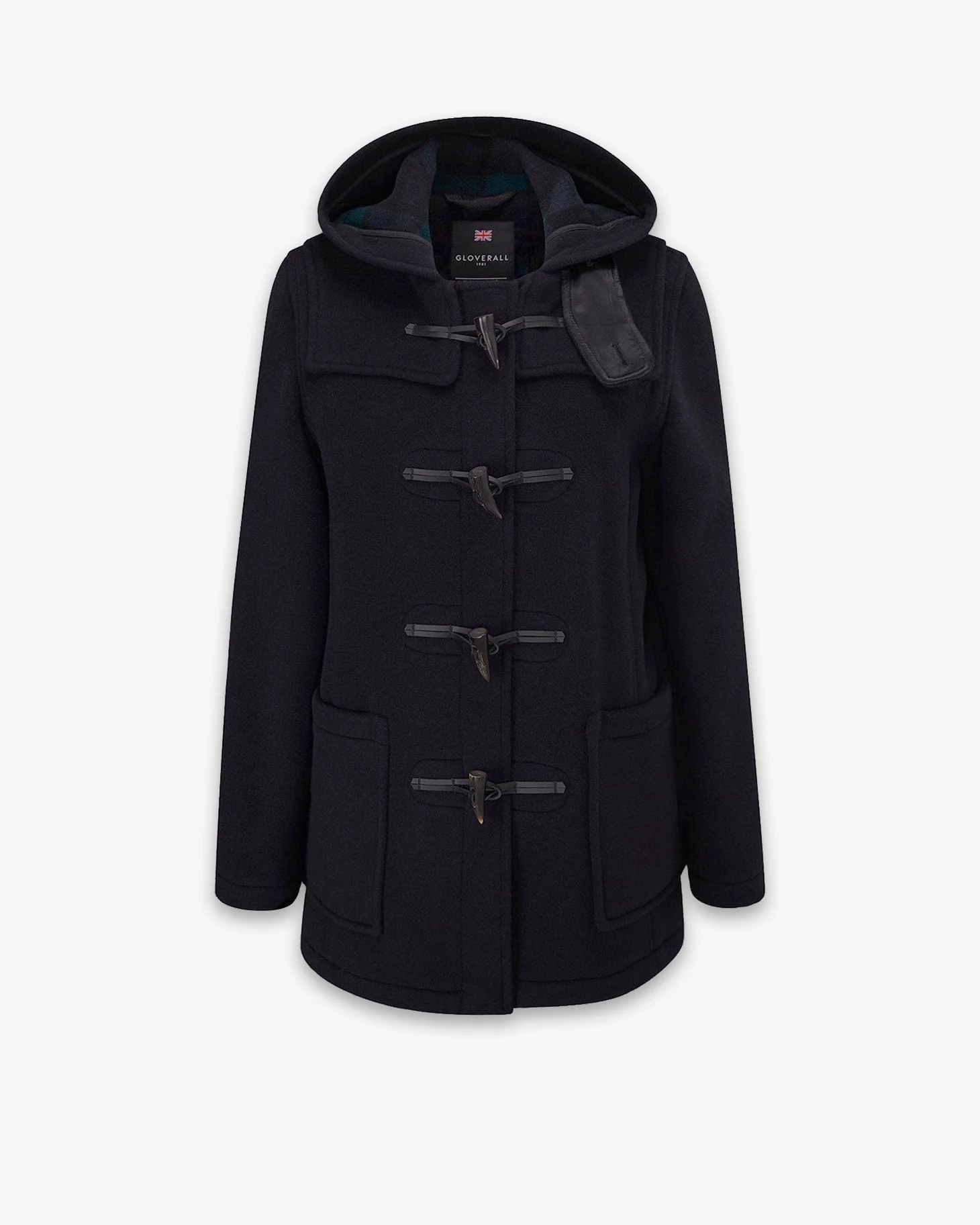 Women's Freda Short Slim Fit Duffle Coat Navy Black Watch - Image 5