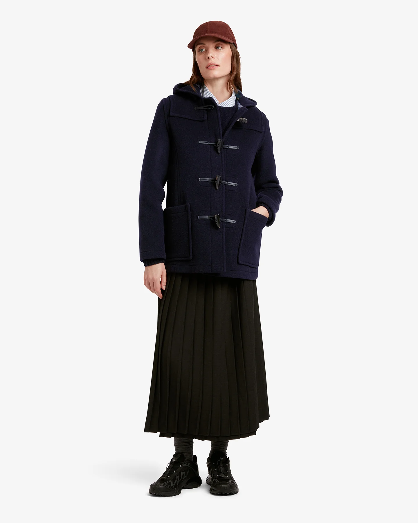 Women's Freda Short Slim Fit Duffle Coat Navy Dress Gordon - Image 2
