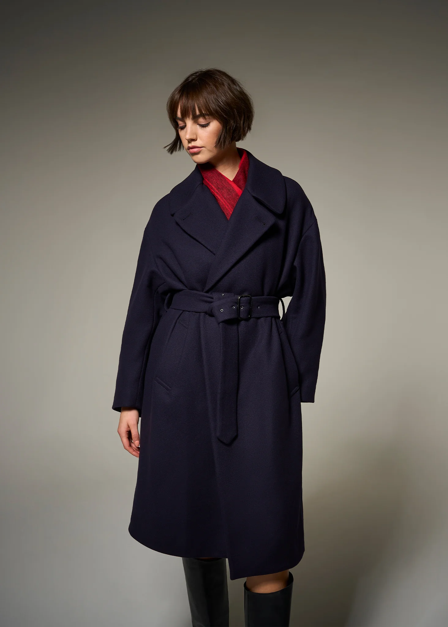 Women's Hepburn Overcoat Navy - Image 3