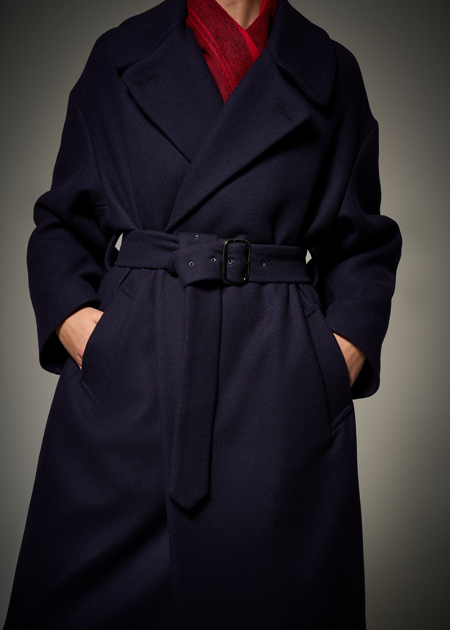 Women's Hepburn Overcoat Navy - Image 4