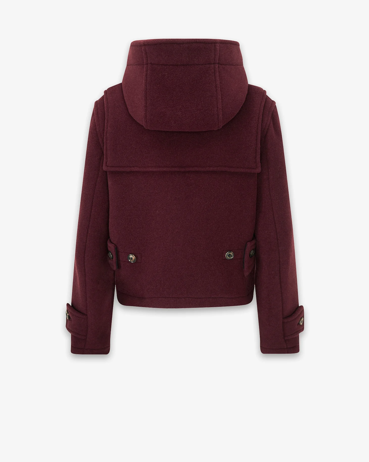 Women's Shelley Cropped Duffle Jacket Burgundy - Image 6