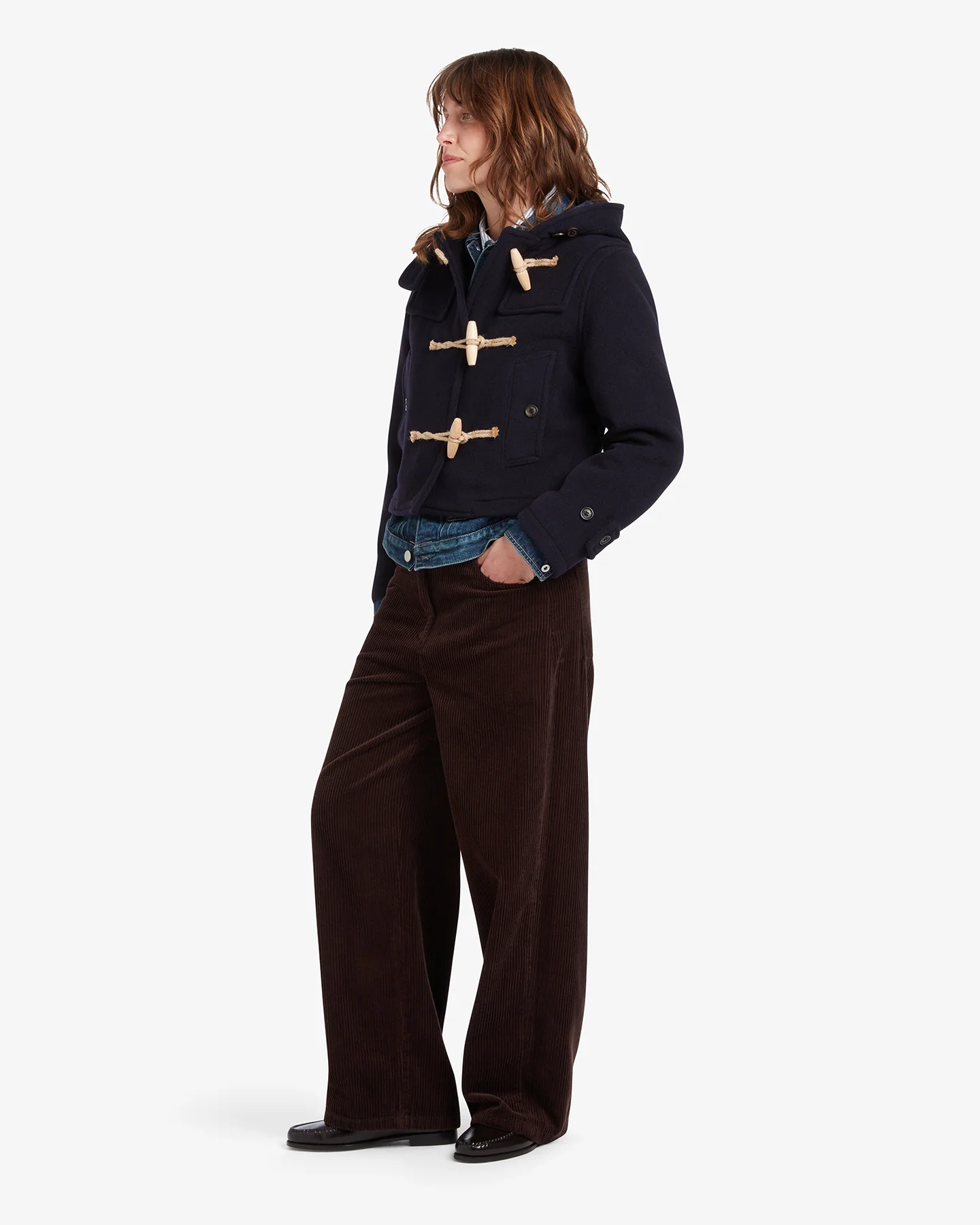 Women's Shelley Cropped Duffle Jacket Navy - Image 3